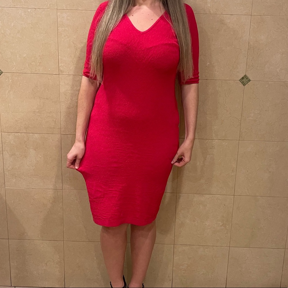 Carmen red midi dress